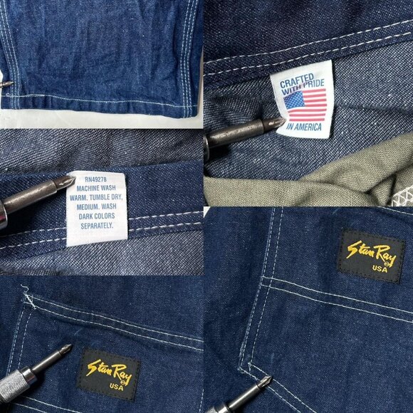 90s Vintage Stan Ray painter carpenter jeans dark wash highwaisted utility. - Picture 7 of 7